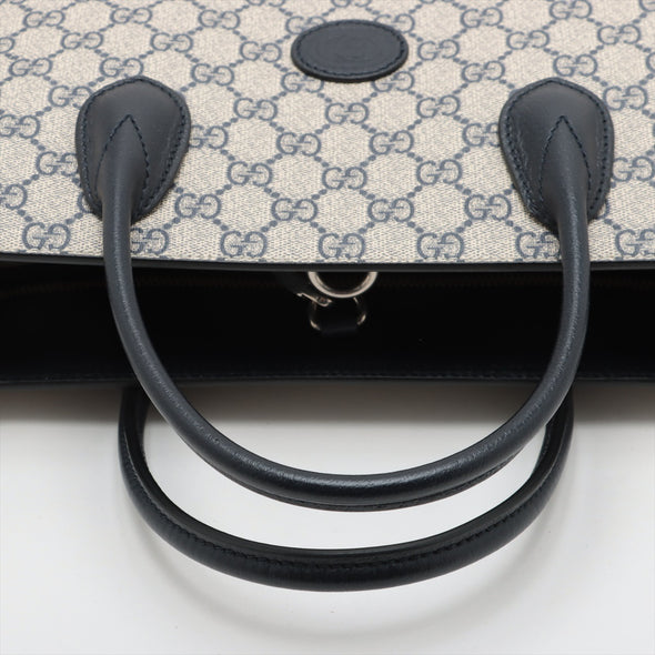 Gucci Navy GG Supreme Interlocking G Medium Tote Bag [Clearance Sale]