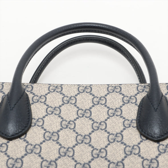 Gucci Navy GG Supreme Interlocking G Medium Tote Bag [Clearance Sale]