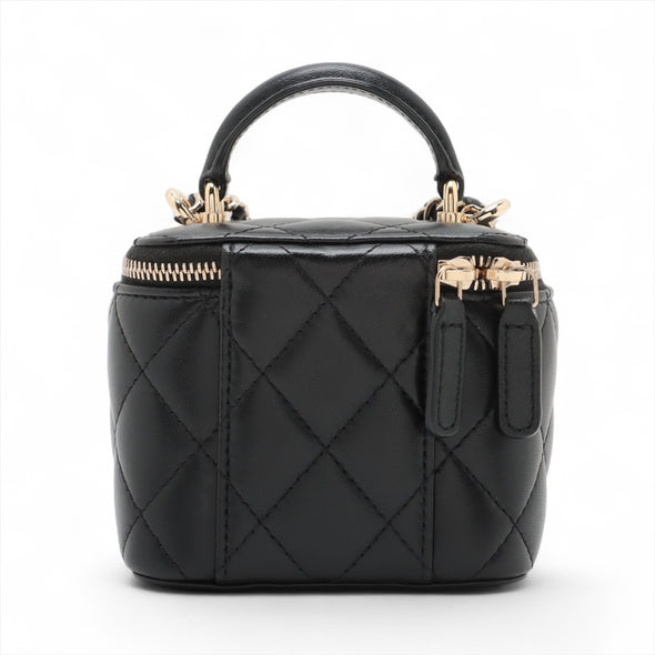 Chanel Black Nappa Leather Small Vanity With Chain [Clearance Sale]