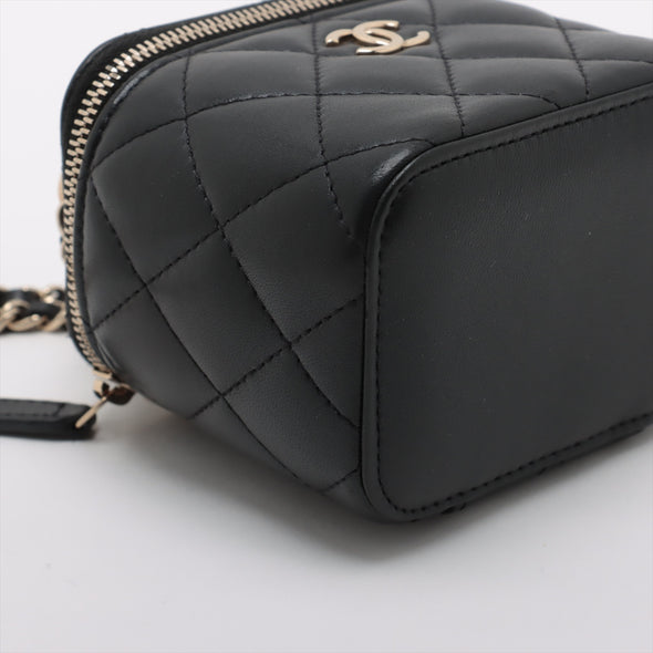 Chanel Black Nappa Leather Small Vanity With Chain [Clearance Sale]