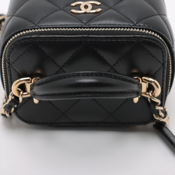 Chanel Black Nappa Leather Small Vanity With Chain [Clearance Sale]