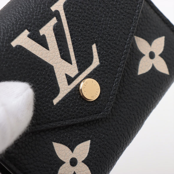 Louis Vuitton Black Beige Bicolor Monogram Empreinte Leather Victorine Wallet [Clearance Sale]