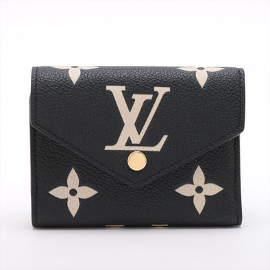 Louis Vuitton Black Beige Bicolor Monogram Empreinte Leather Victorine Wallet [Clearance Sale]