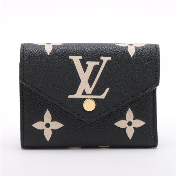 Louis Vuitton Black Beige Bicolor Monogram Empreinte Leather Victorine Wallet [Clearance Sale]