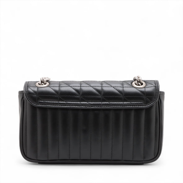 Gucci Black Leather GG Marmont Medium Shoulder Bag [Clearance Sale]
