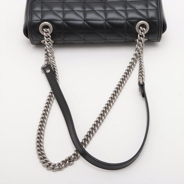 Gucci Black Leather GG Marmont Medium Shoulder Bag [Clearance Sale]