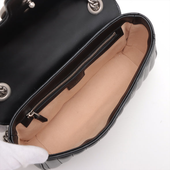 Gucci Black Leather GG Marmont Medium Shoulder Bag [Clearance Sale]