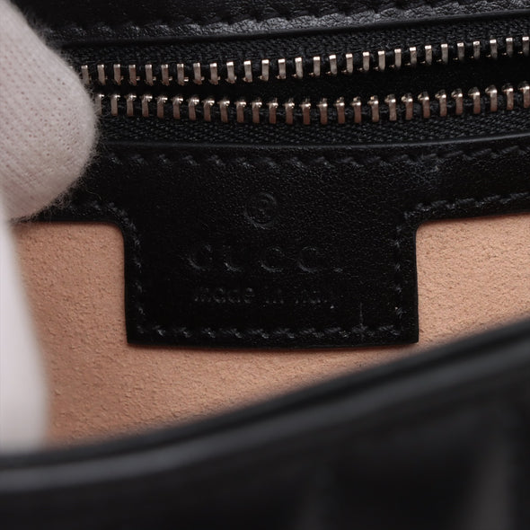 Gucci Black Leather GG Marmont Medium Shoulder Bag [Clearance Sale]
