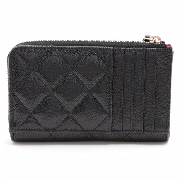 Chanel Black Caviar Leather Classic Zipped Card Holder [Clearance Sale]