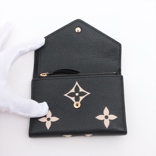 Louis Vuitton Black Beige Bicolor Monogram Empreinte Leather Victorine Wallet [Clearance Sale]