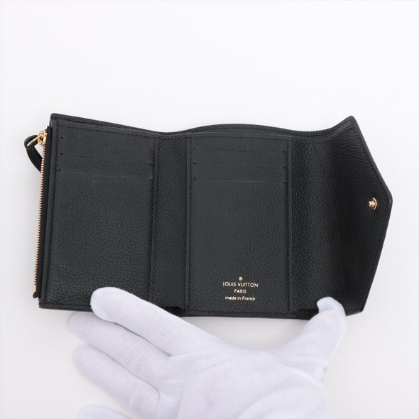 Louis Vuitton Black Beige Bicolor Monogram Empreinte Leather Victorine Wallet [Clearance Sale]