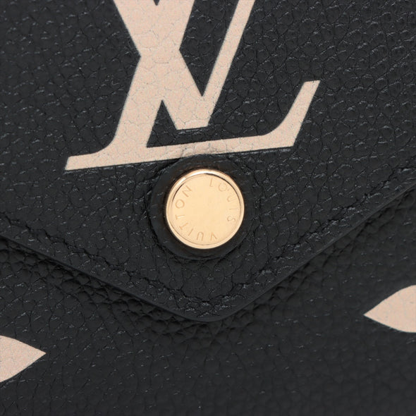 Louis Vuitton Black Beige Bicolor Monogram Empreinte Leather Victorine Wallet [Clearance Sale]