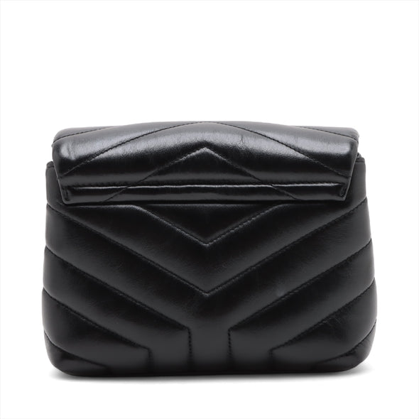Saint Laurent Black Leather Mini Loulou Bag [Clearance Sale]