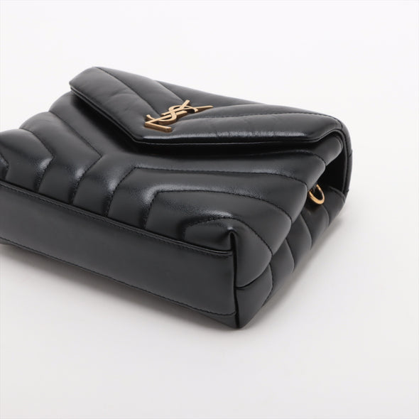 Saint Laurent Black Leather Mini Loulou Bag [Clearance Sale]