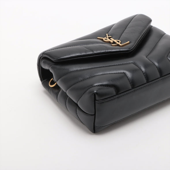 Saint Laurent Black Leather Mini Loulou Bag [Clearance Sale]