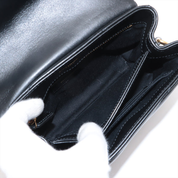 Saint Laurent Black Leather Mini Loulou Bag [Clearance Sale]