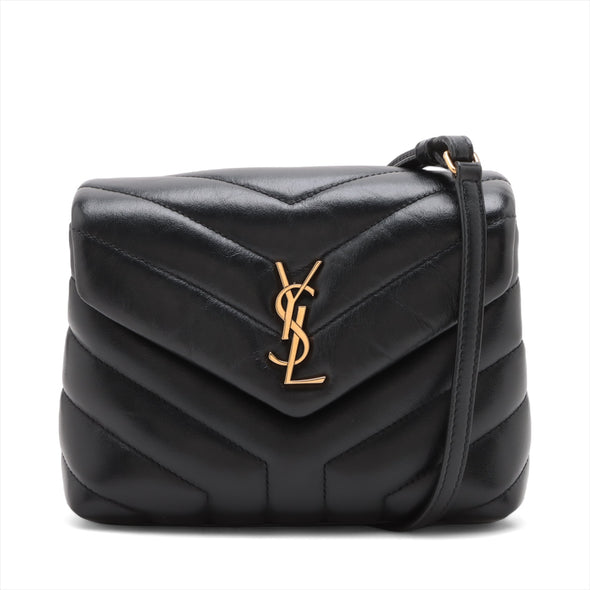 Saint Laurent Black Leather Mini Loulou Bag [Clearance Sale]