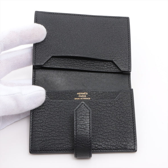 Hermes Black Epsom Calfskin Leather Card Holder [Clearance Sale]