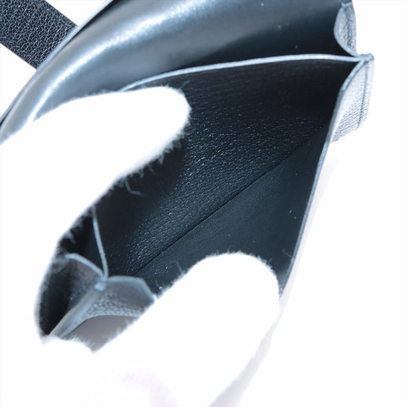 Hermes Black Epsom Calfskin Leather Card Holder [Clearance Sale]