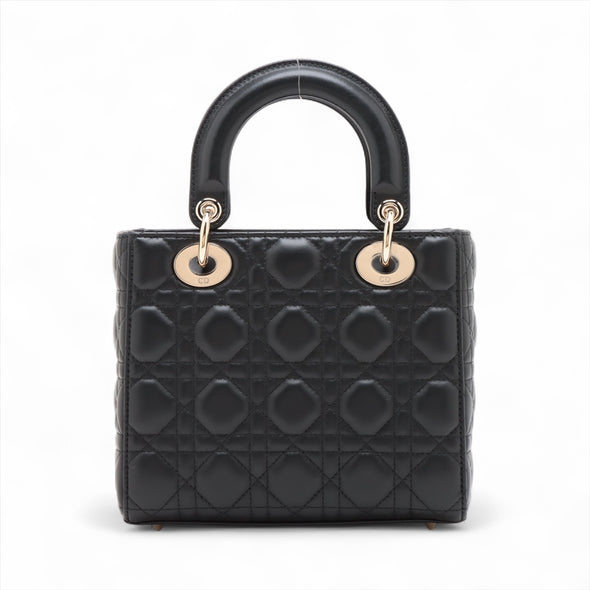 Christian Dior Black Cannage Leather Small Lady Dior [Clearance Sale]