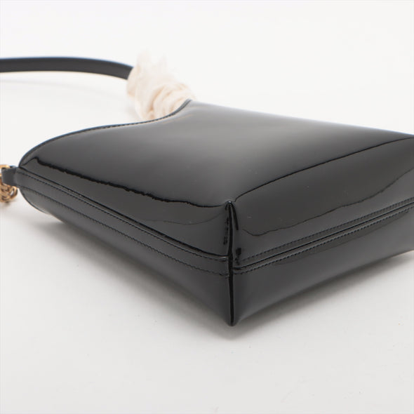 Saint Laurent Black Patent Leather Rendez-vous Mini Hobo Bag [Clearance Sale]