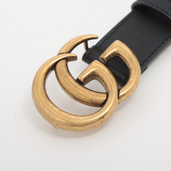 Gucci Black Leather GG Marmont Thin Belt [Clearance Sale]