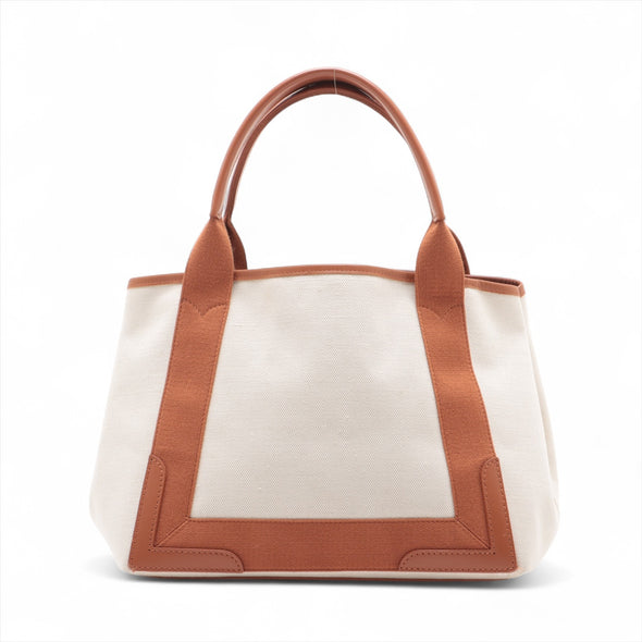 Balenciaga Brown Beige Canvas Navy Small Cabas [Clearance Sale]
