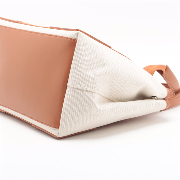Balenciaga Brown Beige Canvas Navy Small Cabas [Clearance Sale]