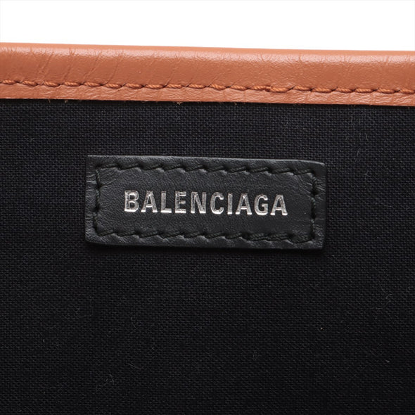 Balenciaga Brown Beige Canvas Navy Small Cabas [Clearance Sale]