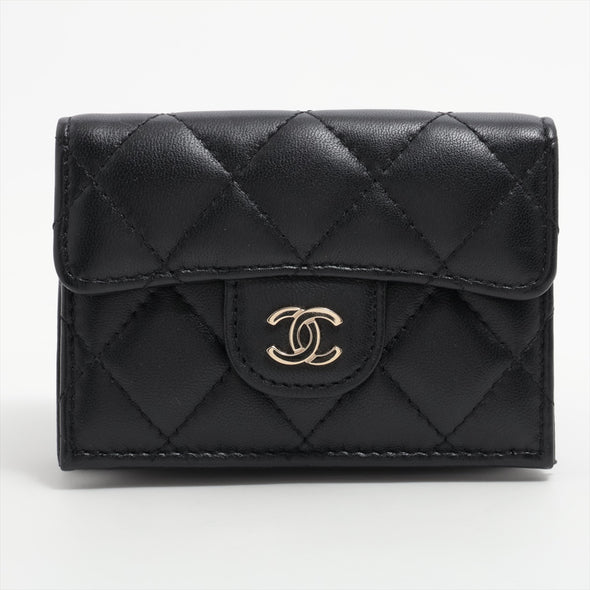 Chanel Black Nappa Leather Small Flap Wallet [Clearance Sale]