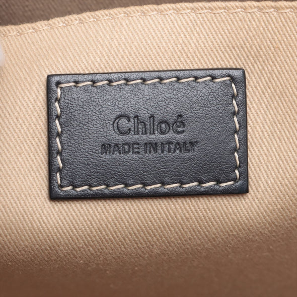 Chloe Black Beige Canvas Medium Woody Tote Bag [Clearance Sale]