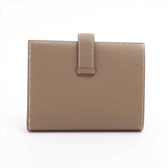 Hermes Etoupe Epsom Calfskin Leather Mini Wallet [Clearance Sale]