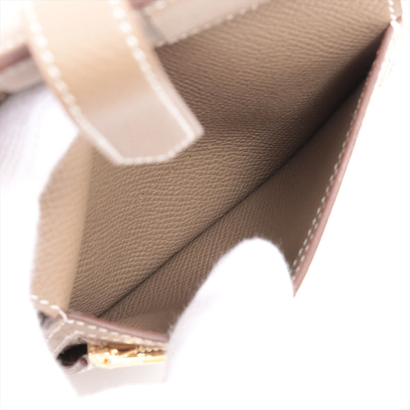 Hermes Etoupe Epsom Calfskin Leather Mini Wallet [Clearance Sale]