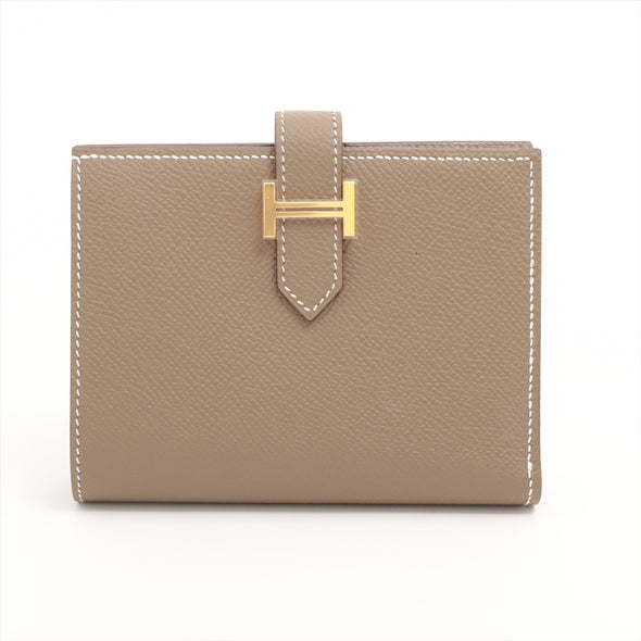 Hermes Etoupe Epsom Calfskin Leather Mini Wallet [Clearance Sale]