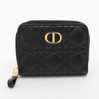 Christian Dior Black Cannage Leather Dior Caro Scarlet Wallet [Clearance Sale]
