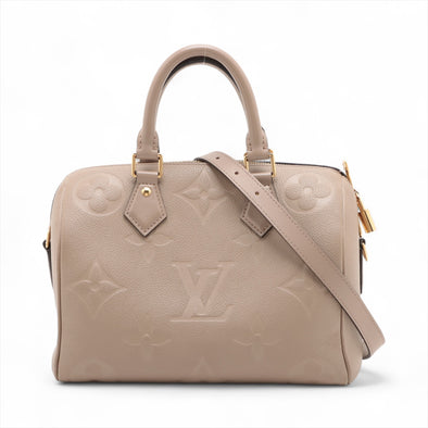 Louis Vuitton Tourterelle Monogram Empreinte Leather Speedy Bandouliere 25 [Clearance Sale]