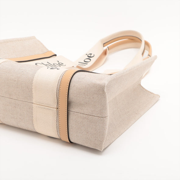 Chloe Beige Canvas Medium Woody Tote Bag [Clearance Sale]