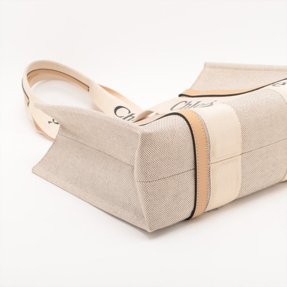 Chloe Beige Canvas Medium Woody Tote Bag [Clearance Sale]