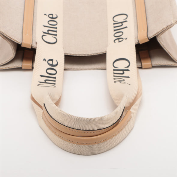 Chloe Beige Canvas Medium Woody Tote Bag [Clearance Sale]