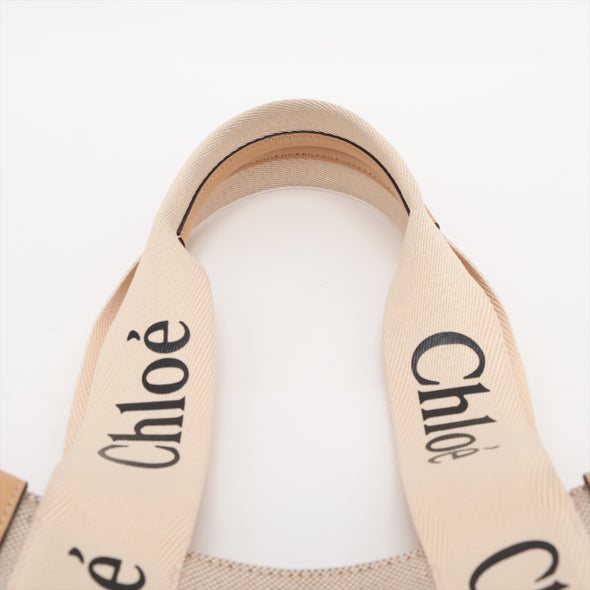 Chloe Beige Canvas Medium Woody Tote Bag [Clearance Sale]
