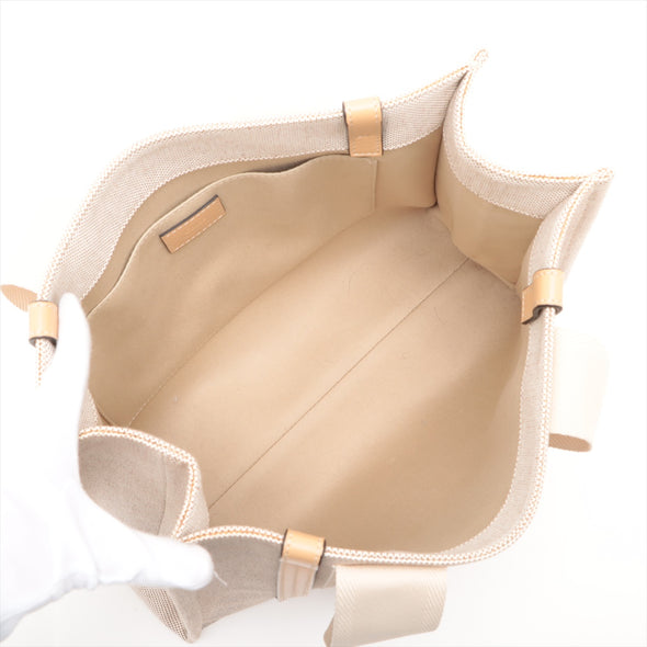 Chloe Beige Canvas Medium Woody Tote Bag [Clearance Sale]