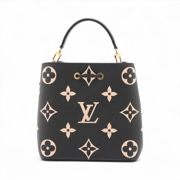 Louis Vuitton Black Beige Bicolor Monogram Empreinte Leather Neonoe MM [Clearance Sale]