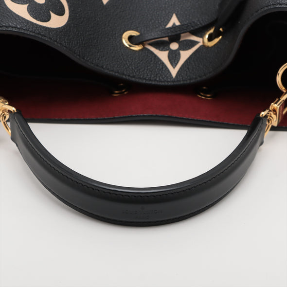 Louis Vuitton Black Beige Bicolor Monogram Empreinte Leather Neonoe MM [Clearance Sale]