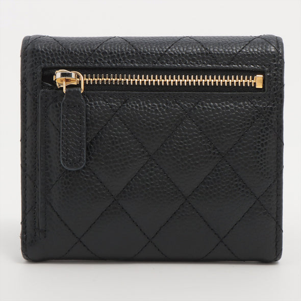 Chanel Black Caviar Leather Small Flap Wallet [Clearance Sale]
