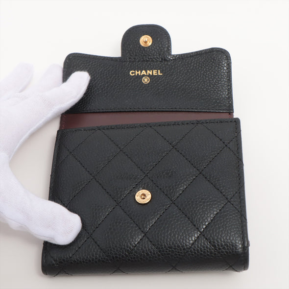 Chanel Black Caviar Leather Small Flap Wallet [Clearance Sale]
