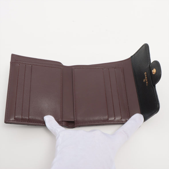 Chanel Black Caviar Leather Small Flap Wallet [Clearance Sale]