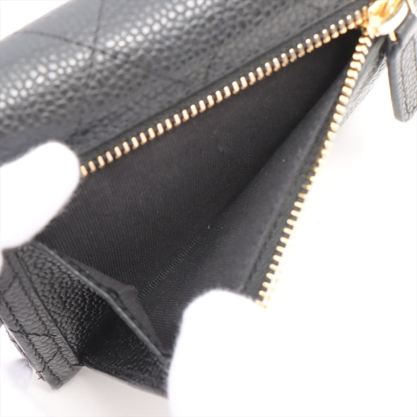 Chanel Black Caviar Leather Small Flap Wallet [Clearance Sale]