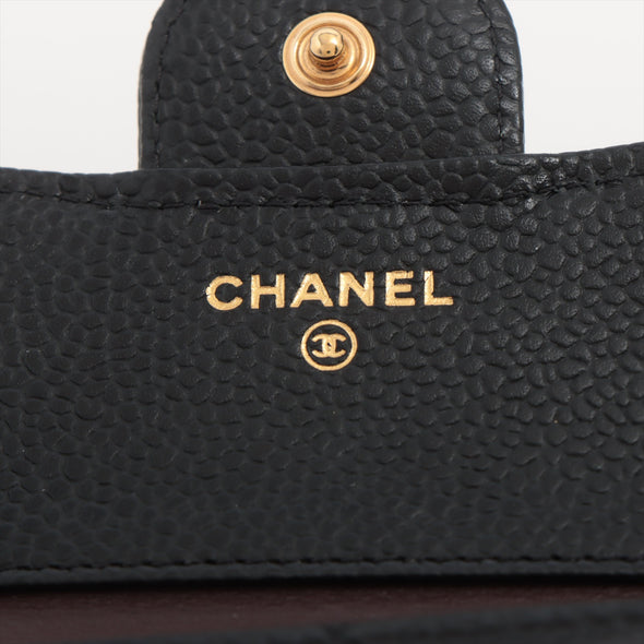 Chanel Black Caviar Leather Small Flap Wallet [Clearance Sale]