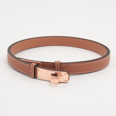 Hermes Gold Epsom Leather Kelly 18 Belt [Clearance Sale]