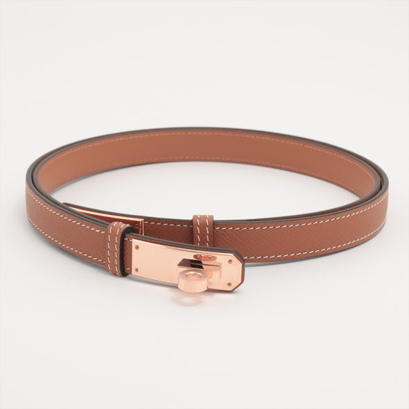 Hermes Gold Epsom Leather Kelly 18 Belt [Clearance Sale]